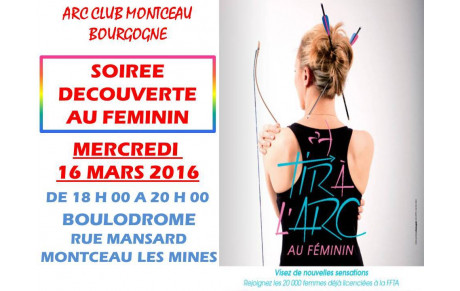 NOUVELLE SOIREE &quot;TIR A L'ARC AU FEMININ&quot;